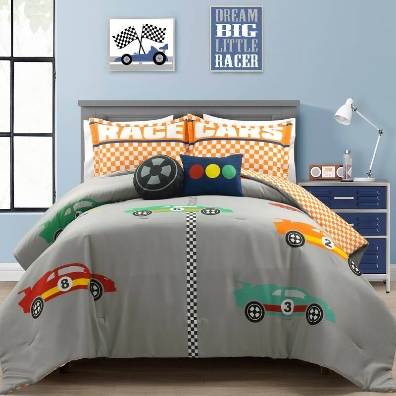 Lush Decor Racing Cars Reversible Oversized Comforter Set