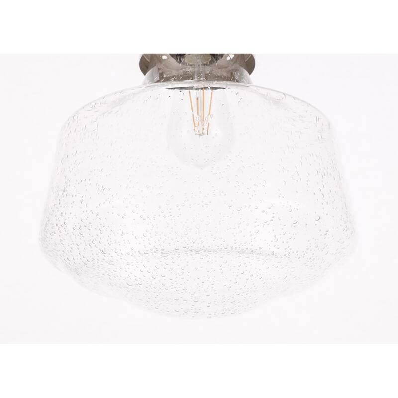 Klyle 1-Light Clear Bubble Glass Flush mount
