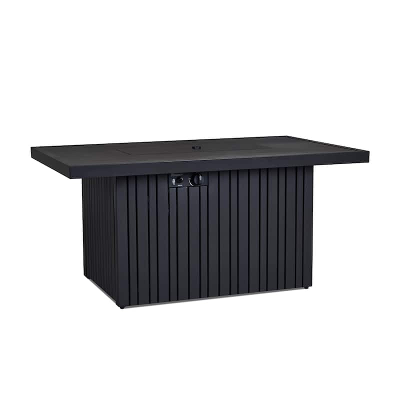 Calvin 52" Rectangle Fire Table in Black Coral by Real Flame