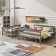 preview thumbnail 1 of 14, Twin XL Over Queen Bunk Bed, Detachable Design, Guardrails, Grey Grey