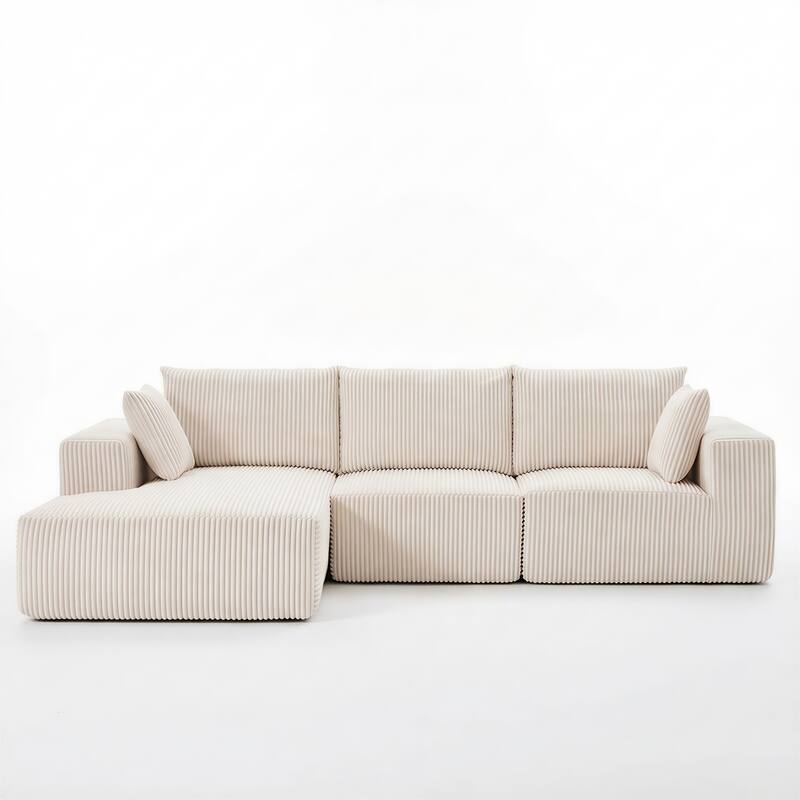 Modular Sectional Sofa, Cloud L-Shaped Couch with Deep Seats and Chaise, Upholstered Boneless Modular Couch