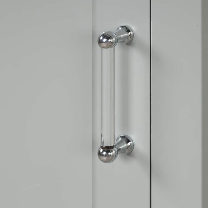 Roomfitters Tall Bathroom Cabinet with 2 Drawers and Adjustable Shelf Freestanding Painted MDF Structure