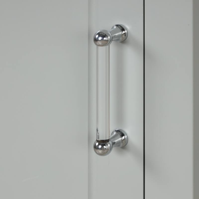 Tall Bathroom Storage Cabinet, Freestanding Storage Cabinet With Two Drawers And Adjustable Shelf, Mdf Board With Painted Finish