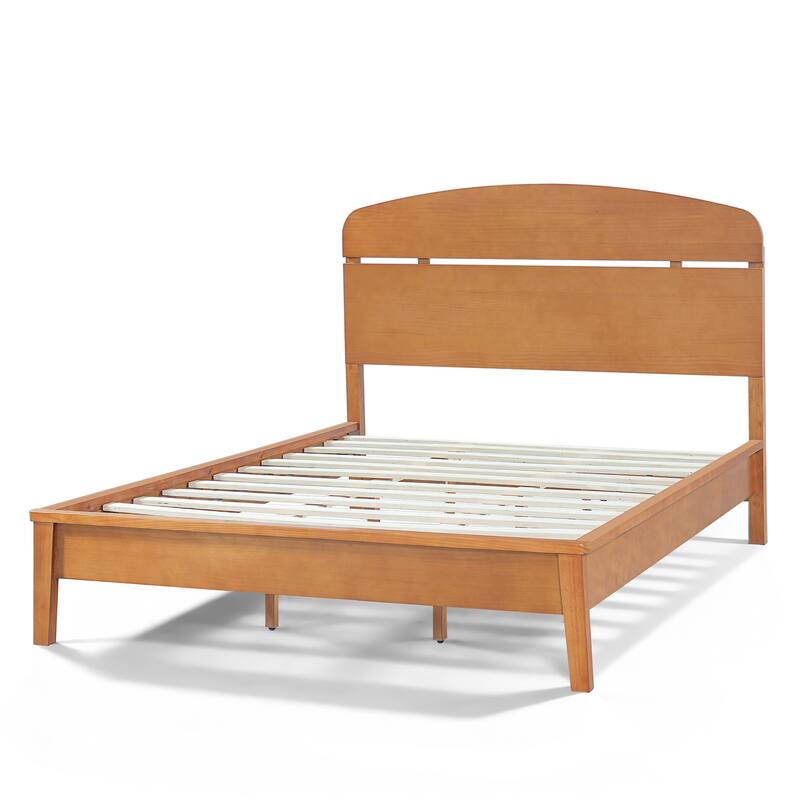 Christopher Knight Home - Rubber Wood Platform Bed with Curved Headboard