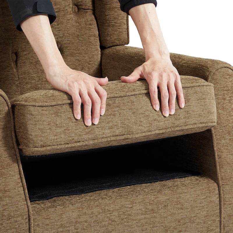 Modern Button Tufted Wingback Accent Chair Upholstered Armchair