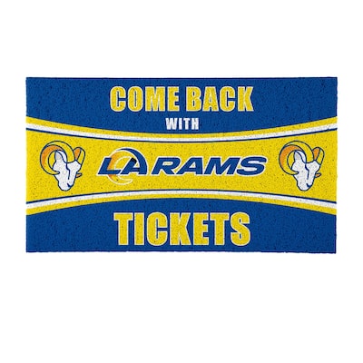 Los Angeles Rams 28 in. x 16 in. PVC "Come Back With Tickets" Trapper Door Mat