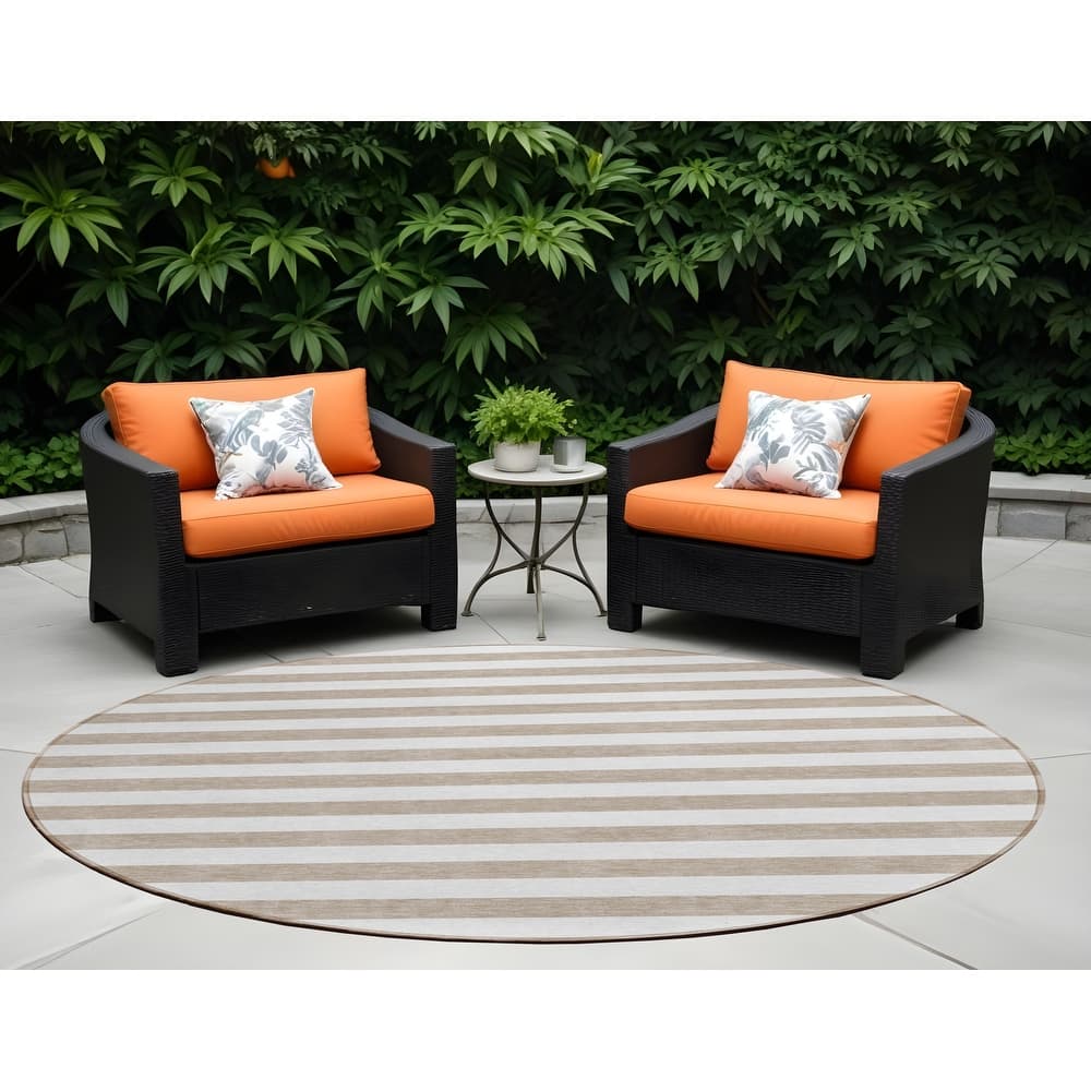 Almine Stripe Weather Resistant Versatile Elegance Outdoor Rug