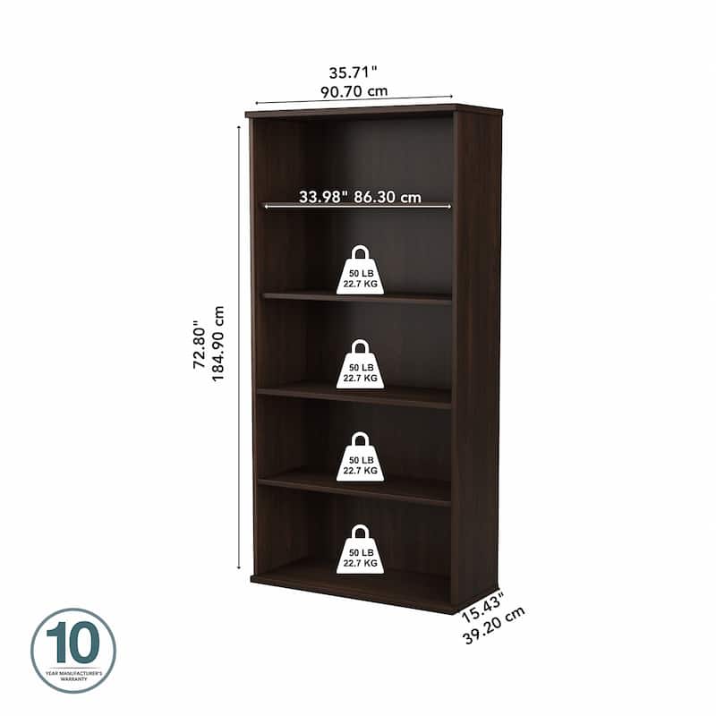 Studio C Tall 5 Shelf Bookcase Bookshelf Organizer by Bush Furniture