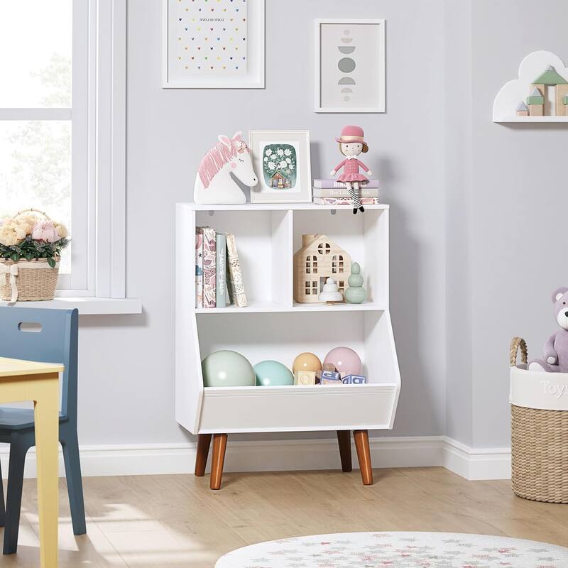 COSTARS Toy Storage Organizer, Kids Bookshelf and Toy Storage with Legs, 3 Cube Storage Organizer