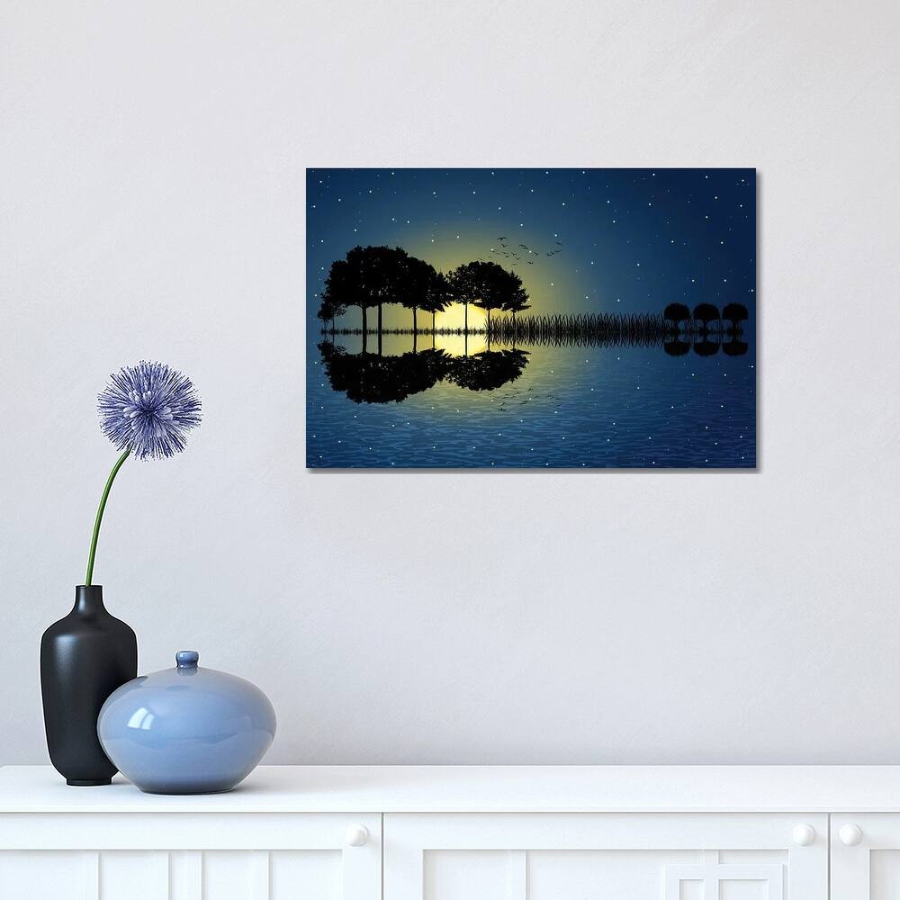 iCanvas "Guitar Island Moonlight" by psychoshadow Canvas Print