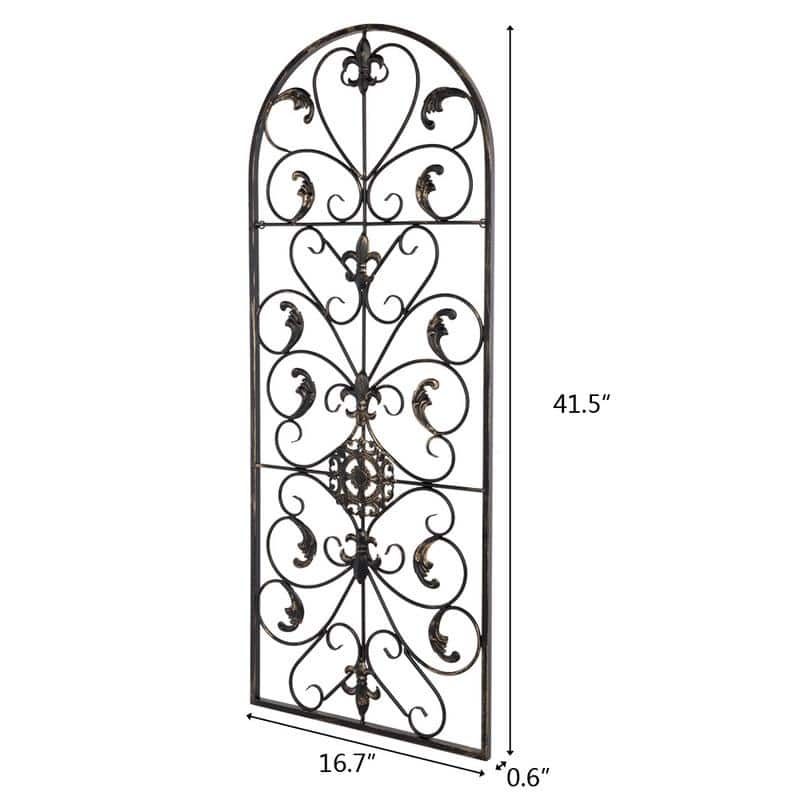 Retro Victorian 41.5-inch Decorative Iron Wall Arch Art