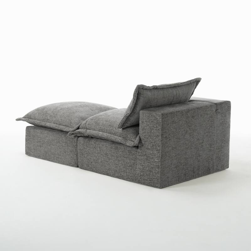 Chenille L-Shaped Modular Sectional Sofa Comfy Cloud Couch For Living Room