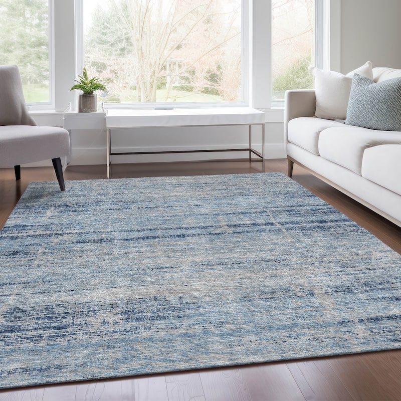 Machine Washable Indoor/ Outdoor Chantille Ombre Solid Rug