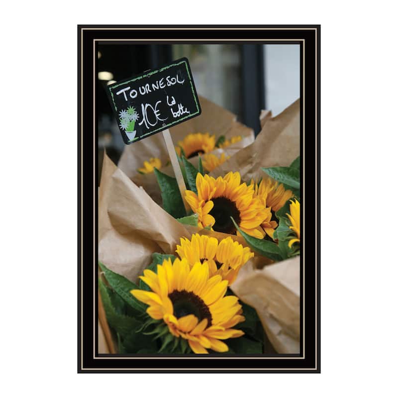 TrendyDecor4U Contemporary "Sunflower Bouquet" Framed Print Wall Art - Multi