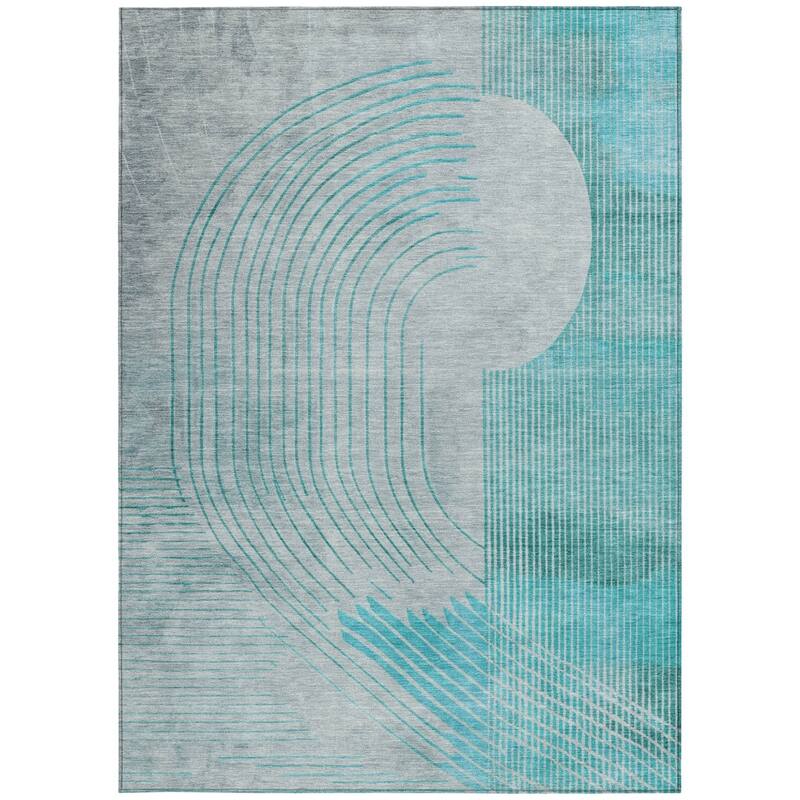 HomeRoots Geometric Transitional Rectangle Outdoor Rug