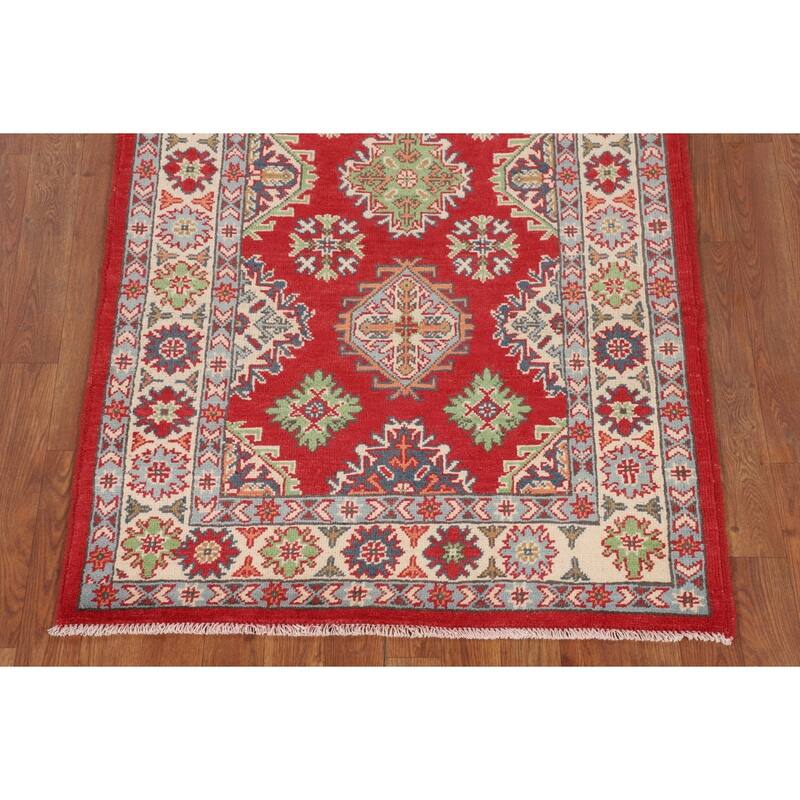 Oriental Kazak Foyer Rug Hand-Knotted Traditional Wool Carpet - 3'2" x 5'1"
