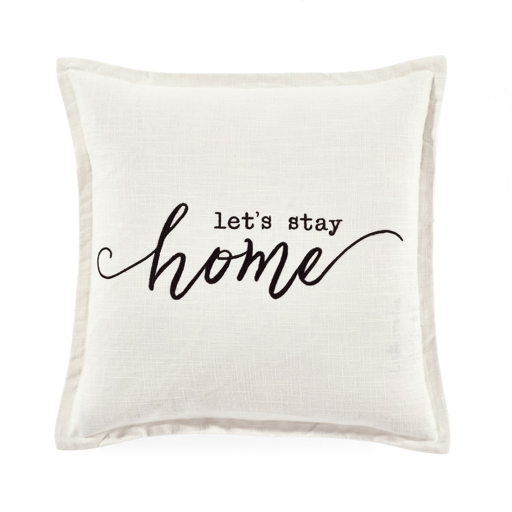 Lush Decor Let s Stay Home Script Decorative Pillow Cover On