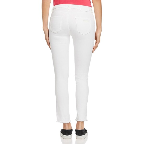 womens white denim jeggings
