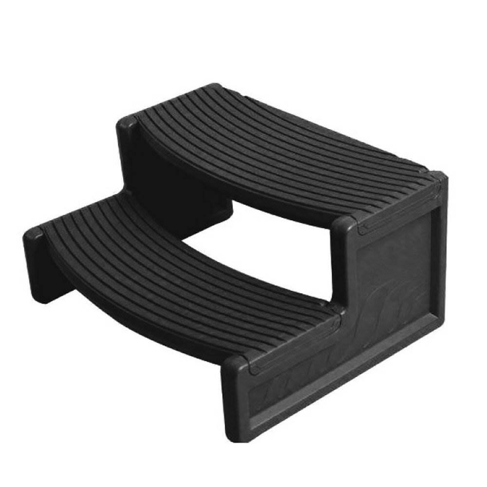 Confer Plastics Hot Tub Handi-Step for Straight & Curved Spa, Black (2 Pack) - 15.45
