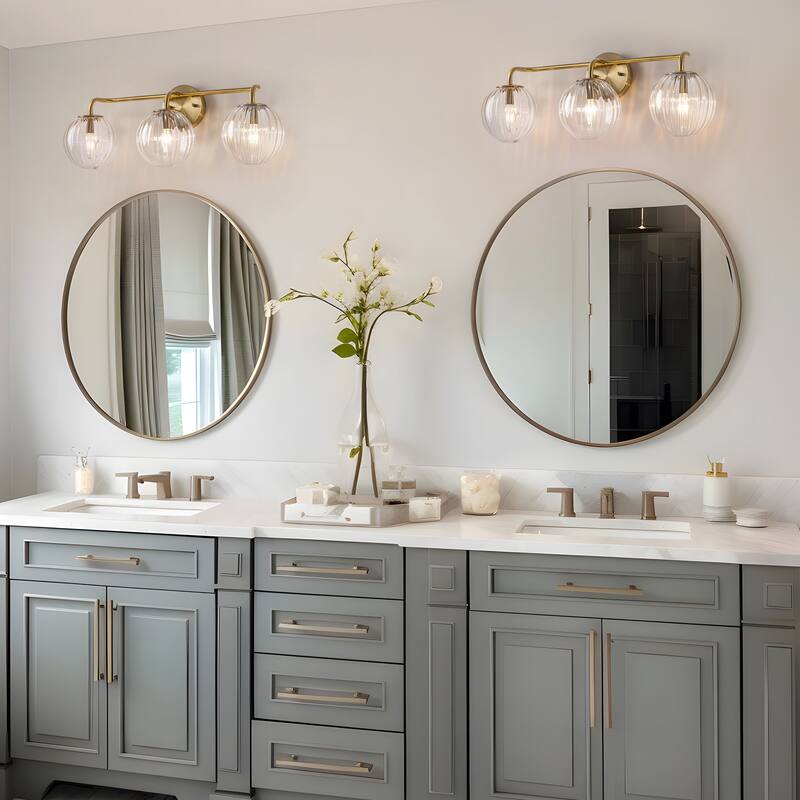 Starsky 3-Lights Modern Dimmable Glass Bathroom Vanity Light