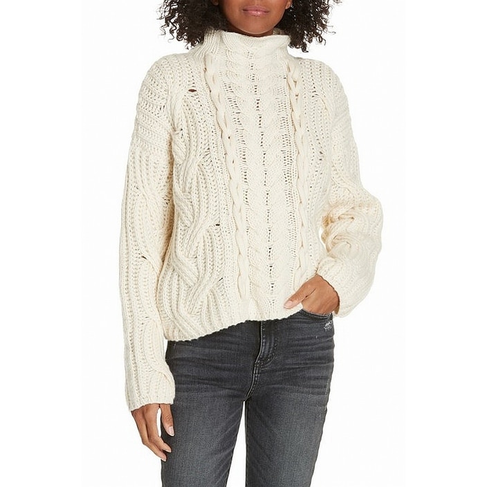 womens ivory cable knit sweater