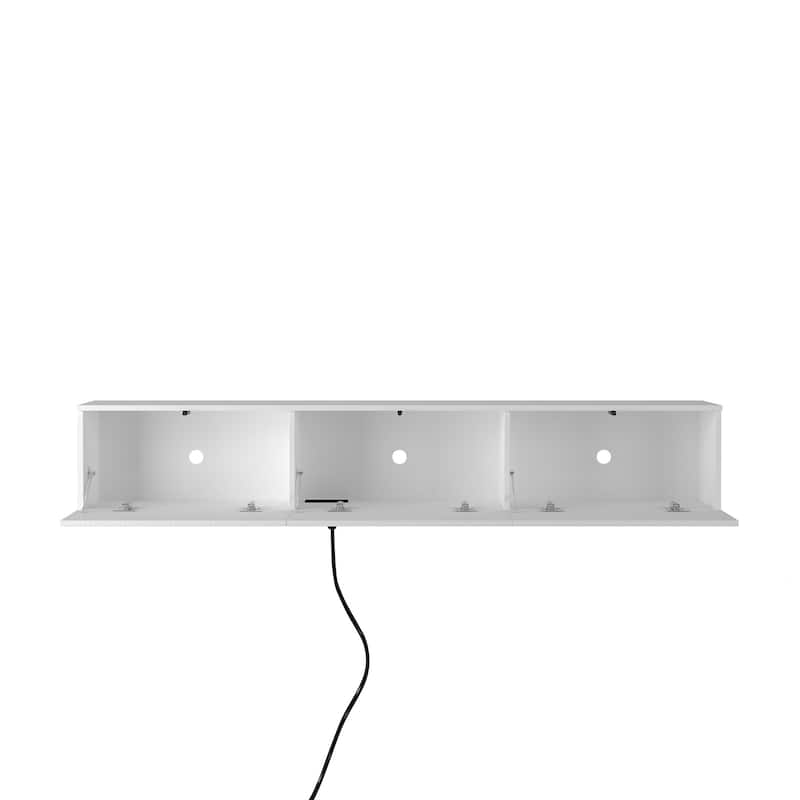 68.8" Floating LED TV Stand with 16-Color Lighting - Wall Mounted Design, Large Storage Space
