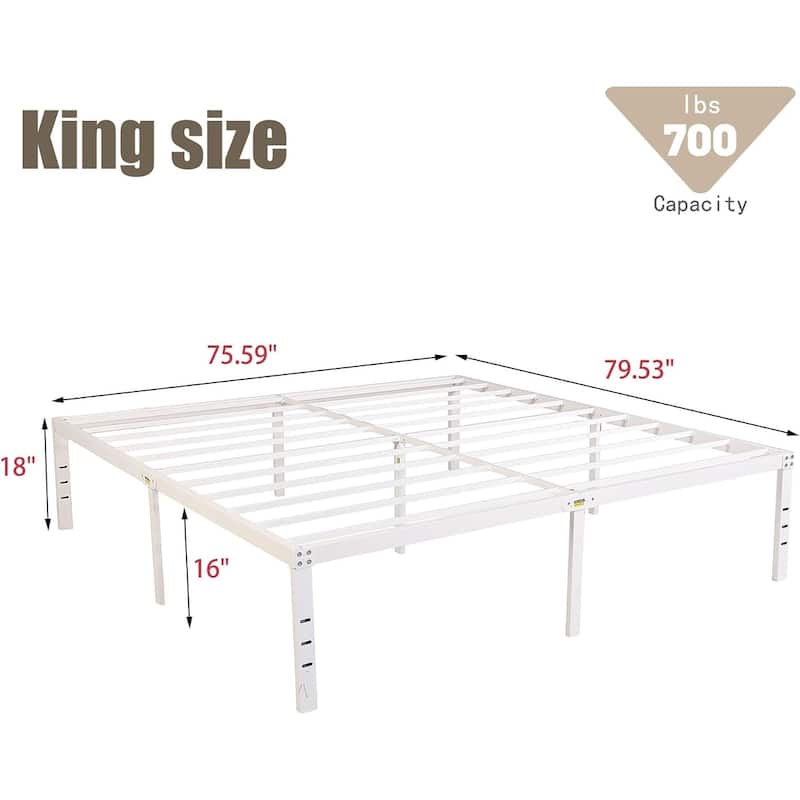 alazyhome 18 inch Heavy Duty Metal Platform Bed Frame with Storage