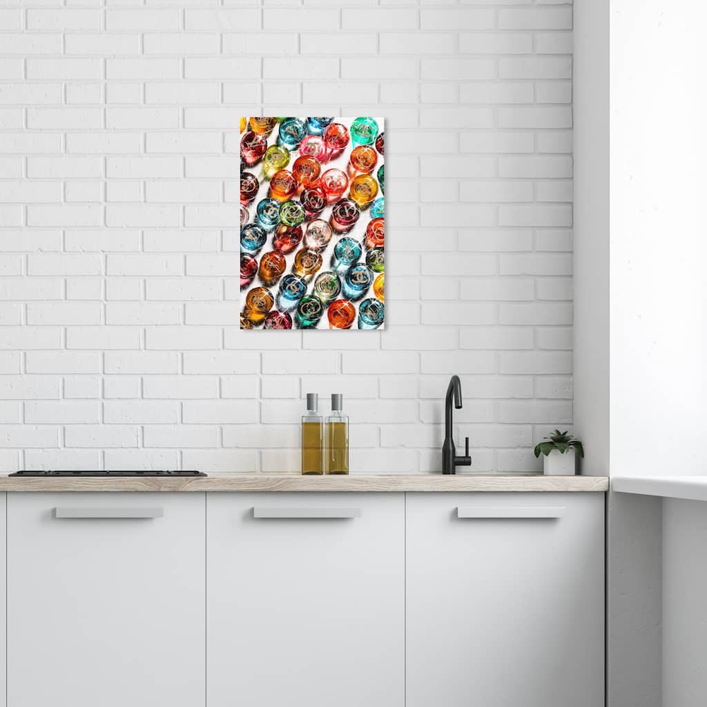 Wynwood Studio Fashion and Glam The Fashionista Crystal Pebles Orange and Wall Art Canvas Print