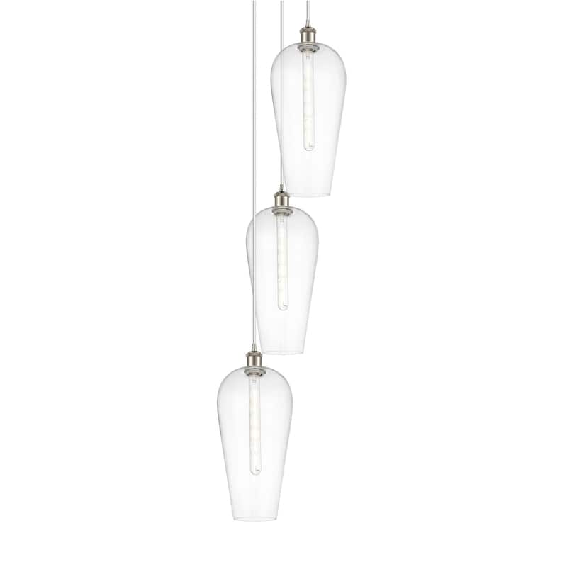 Innovations Lighting 113B-3P-58-15 Chelsea Pendant Chelsea 3 Light 15" - Brushed Satin Nickel / Clear