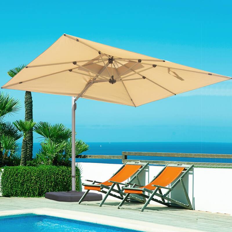 Aluminum Patio Umbrella - 360° Rotation, Hydraulic Lift