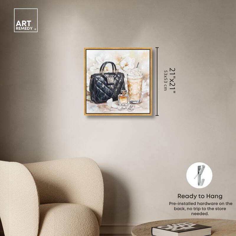 Trinkets and White Floral Canvas by Art Remedy