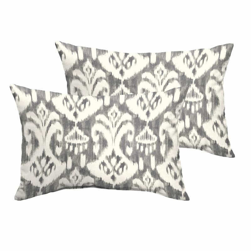 Rainford Grey/ Cream Indoor/ Outdoor 13 x 20 Inch Knife Edge Pillow Set