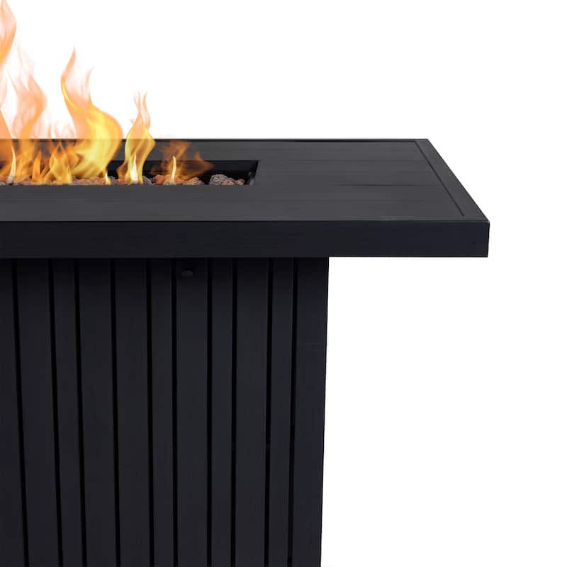 Calvin 52" Rectangle Fire Table in Black Coral by Real Flame