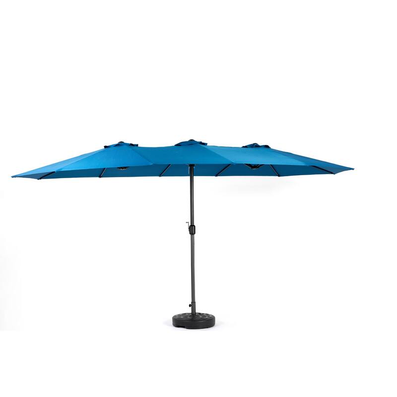 14.8 Ft Double Sided Outdoor Umbrella Rectangular Large with Crank, For Backyard, Lawn and Garden