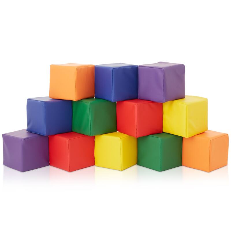 Toddler Foam Building Block Sets for Kids Soft Play Colorful Stacking - 12-Piece Set
