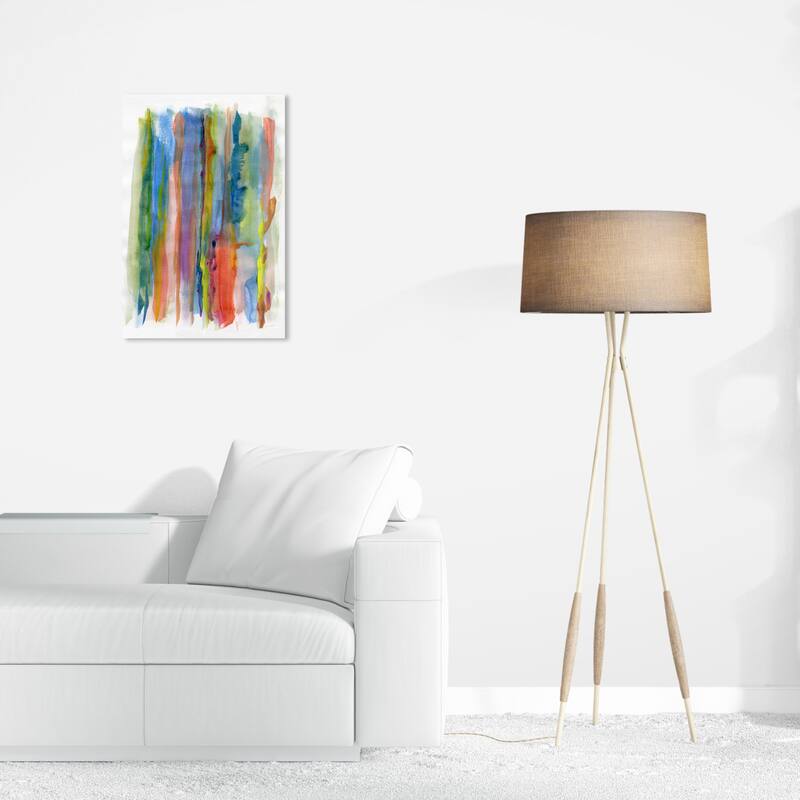 Wynwood Studio Canvas Abstract Rain in the Jungle Blue and Modern & Contemporary Wall Art Canvas Print - 24 x 16