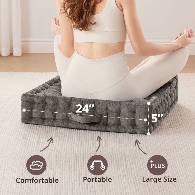 Intelligent Design Azza Poly Chenille Square Floor Pillow Cushion