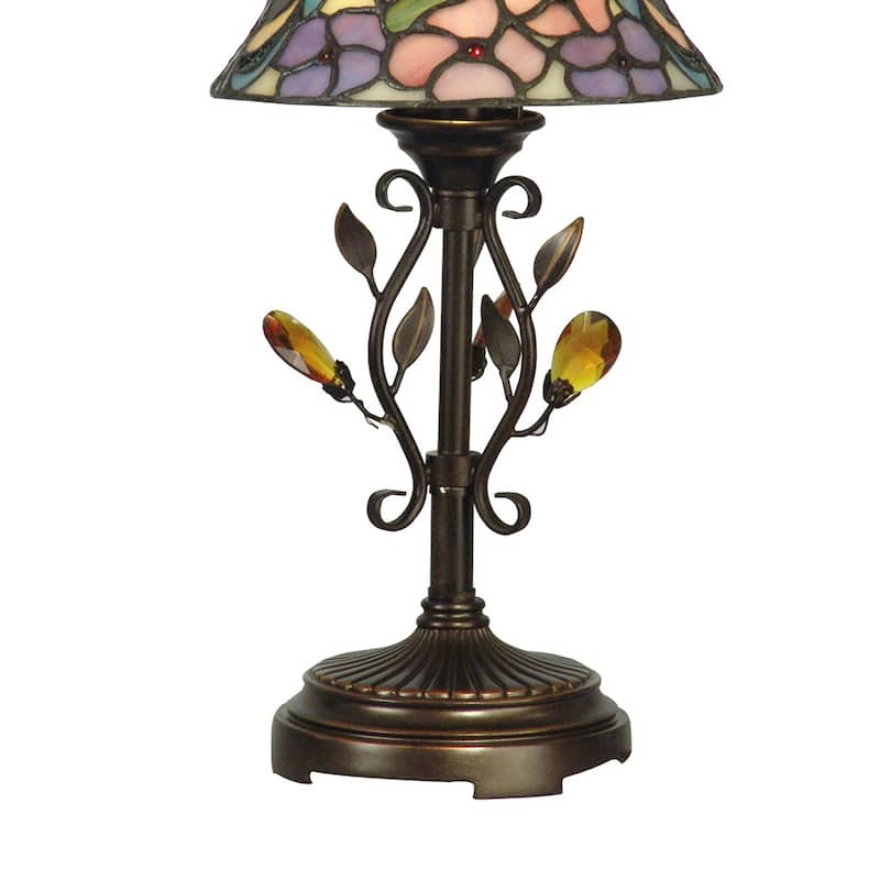 Crystal Peony Tiffany Accent Table Lamp