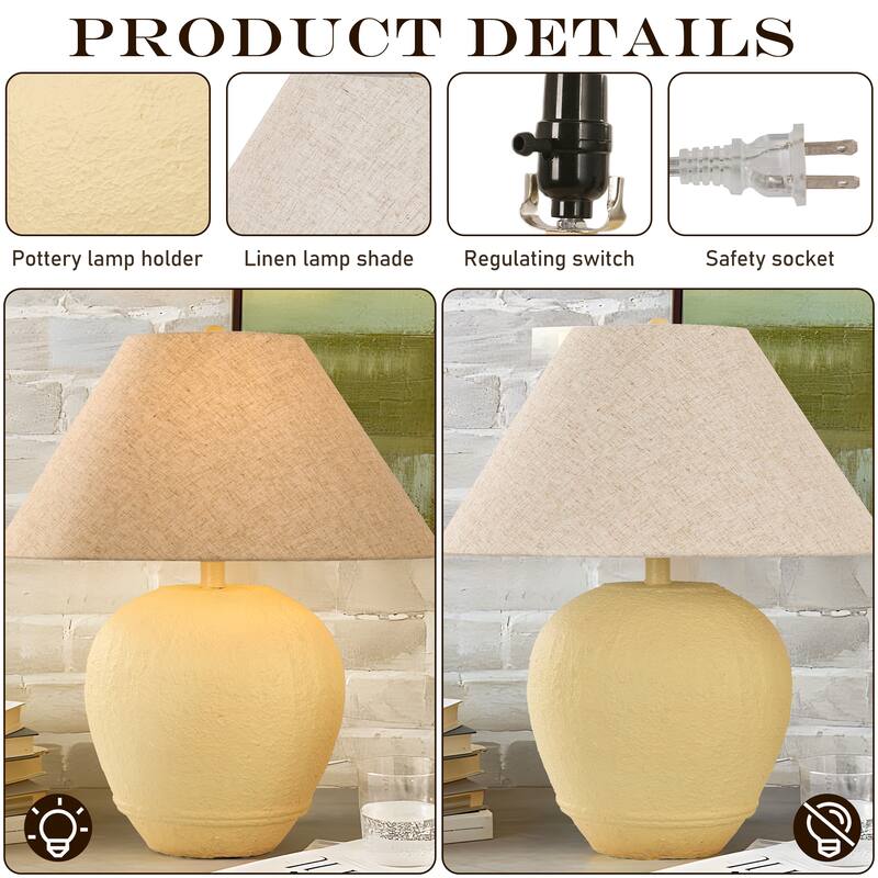 Ceramic Table Lamp with Linen Shade