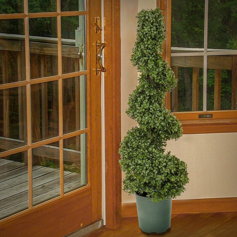 National Tree Company 44-Inch Artificial Boxwood Spiral Topiary Tree - 44 IN