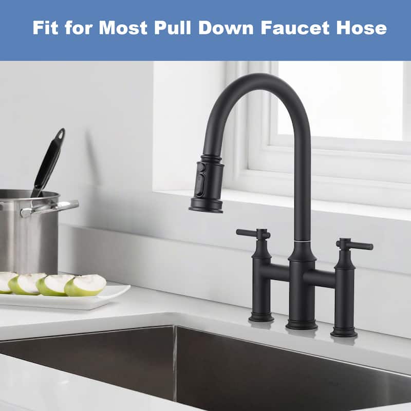 WOWOW Pull Down Kitchen Faucet Spray Head with 9 Adapters Kit
