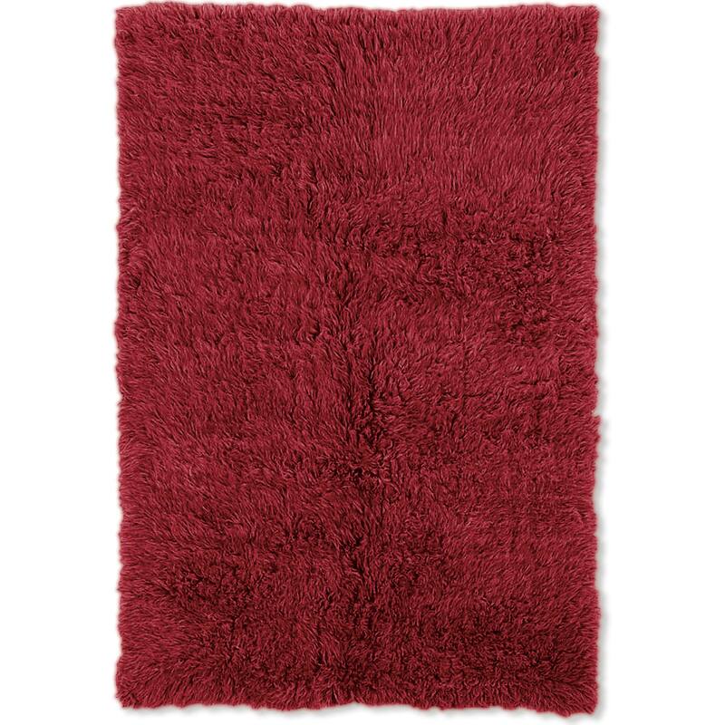 Linon Flokati Super Heavy Red Area Rug (9' x 12') - 9' x 12'
