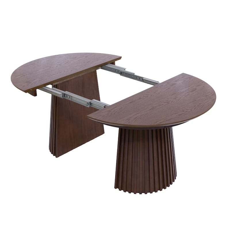 Christopher Knight Home - Mid-Century Extendable Dining Table Set with Upholstered Cane Back Dining Chairs