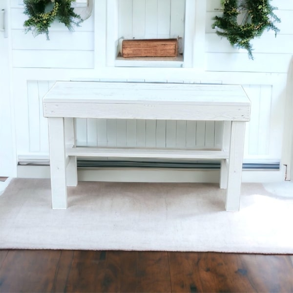 Farmhouse Rustic Solid Wood Entry Bench On Sale Bed Bath Beyond 38906255
