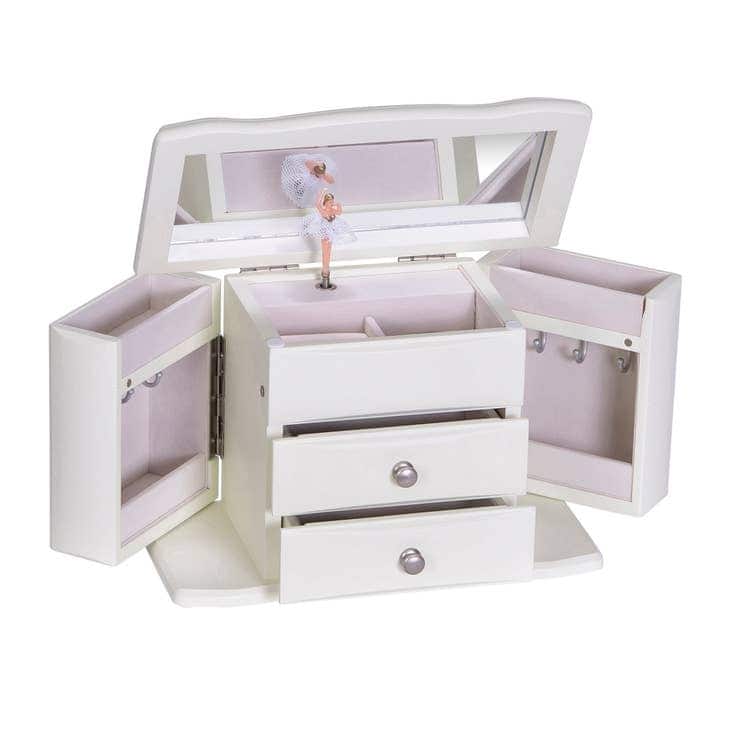 Mele and Co Angelica Girl Wooden Ballerina Music Jewelry Box