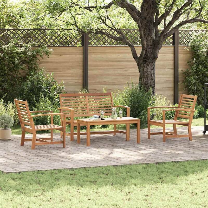 vidaXL Garden Sofa Set Natural Solid teak wood - 37 x 18 x 16