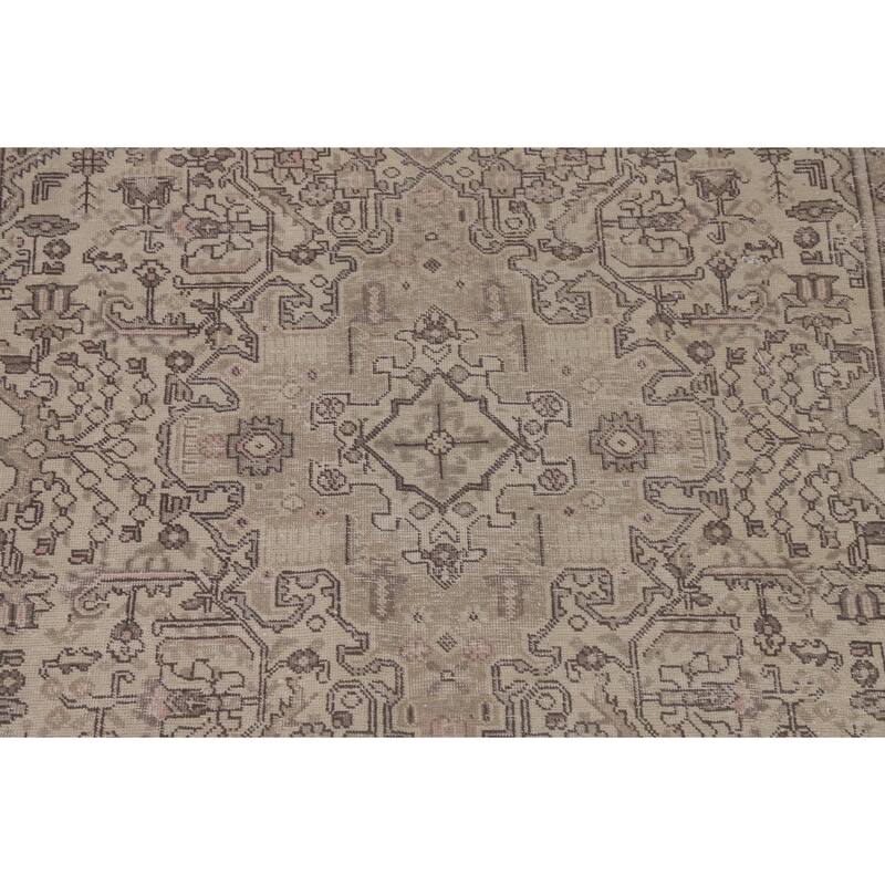 Distressed Tabriz Persian Vintage Rug Handmade Traditional Wool Carpet - 6'5"x 9'2"
