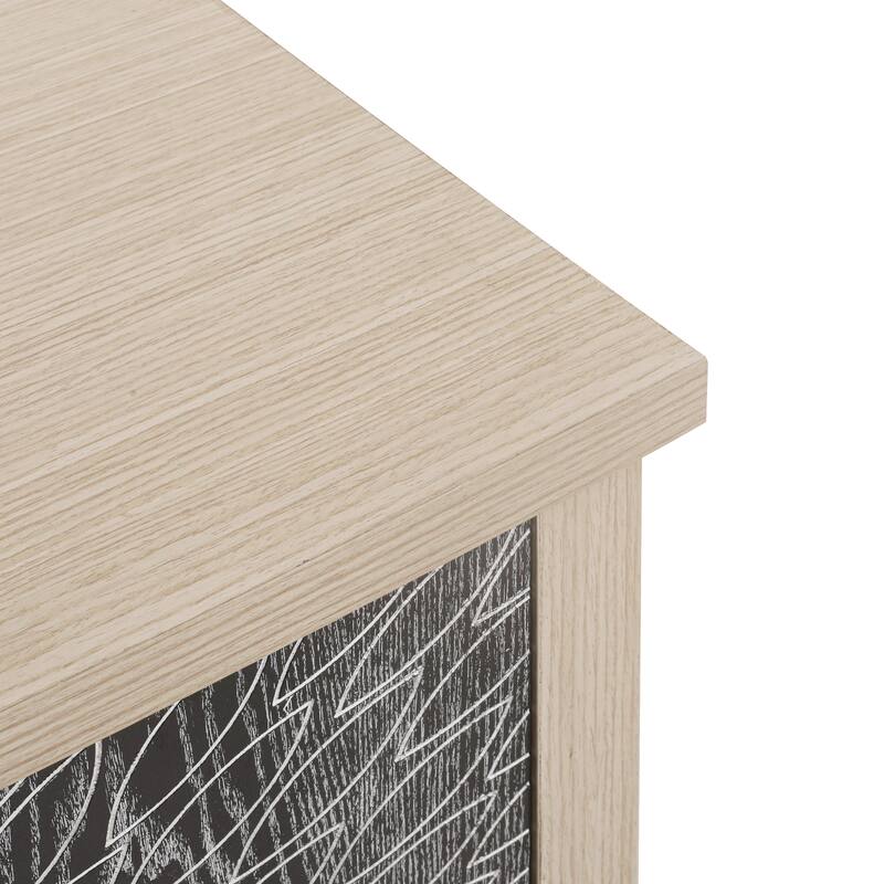 Wood Grain Storage Cabinet with Adjustable Shelves
