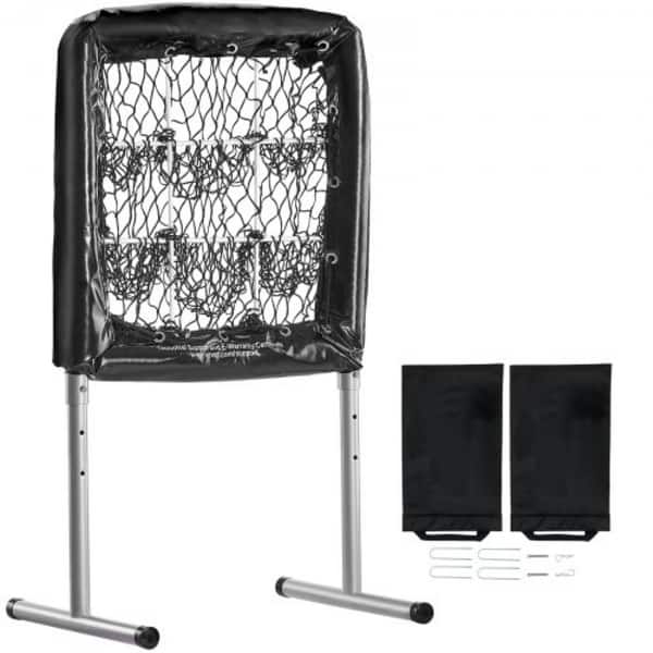slide 2 of 11, Baseball Softball Pitching Net 9 Hole Strike Zone Trainer with Stakes