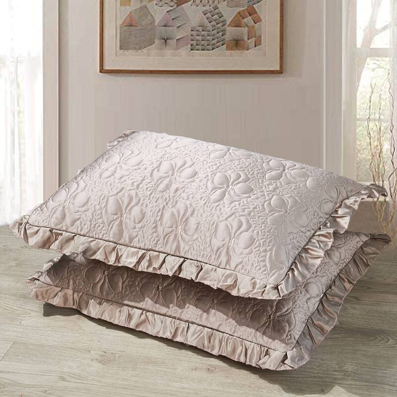 Serent Matte Satin Ruffle Bedspread Set